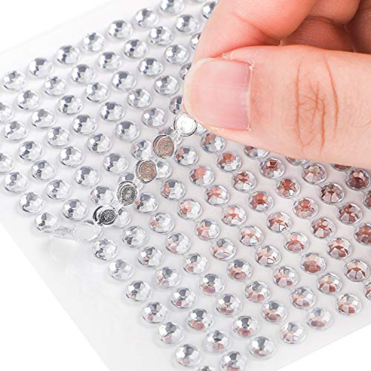 1725 Pieces Rhinestones Stickers Self Adhesive Face Gems Jewels Stickers, Stick on Rhinestones for Hair, Makeup, Craft, Nail, Clothes, Shoes, Assorted Size